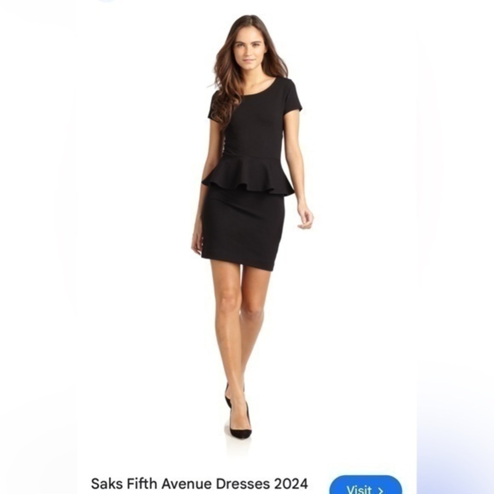 SAKS Fifth Ave - black dress with mid ruffle size small